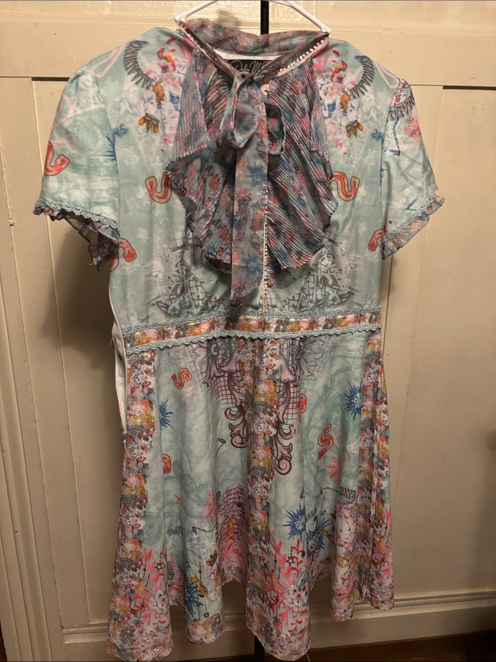 Dalia MacPhee, bow, ruffle, pastel, A-line, size L